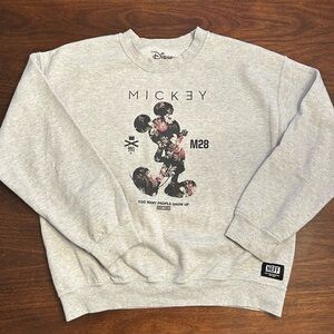 Neff Light Gray Mickey Mouse Men's Crewneck Sweater